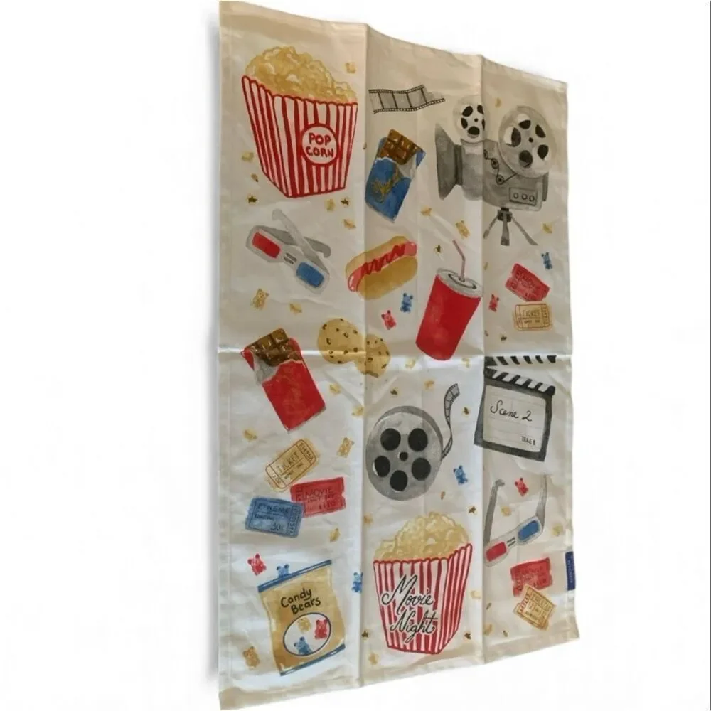 Stonewall Kitchen “Movie Night” Cotton Tea Towel - New with Tag - 18” × 28”